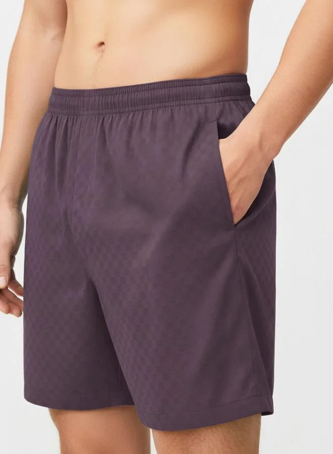 Clans&hans  Men Purple Lounge Shorts for Men | Best Price UAE